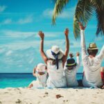 happy family in the beach