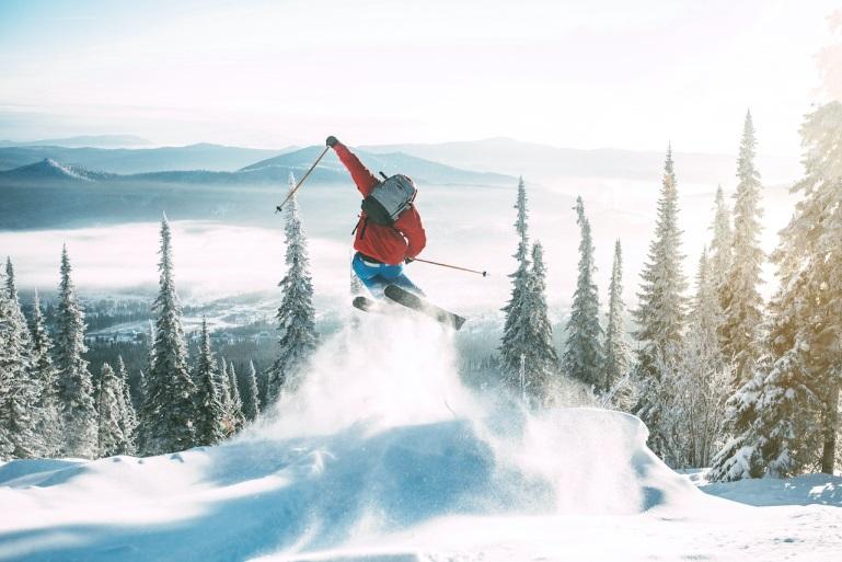 a person skiing