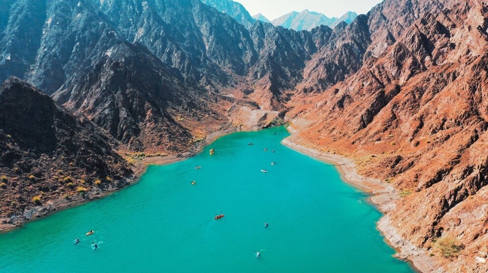 aerial view of a lake