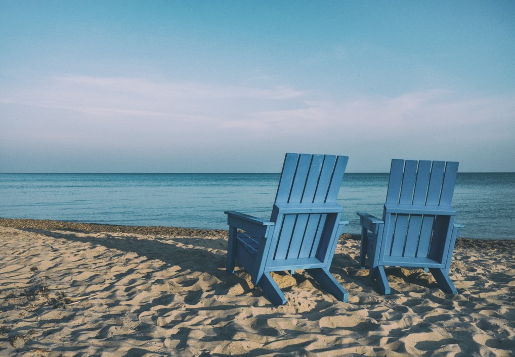 beach chairs on the beach