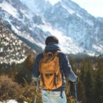 hiker in a blue jacket