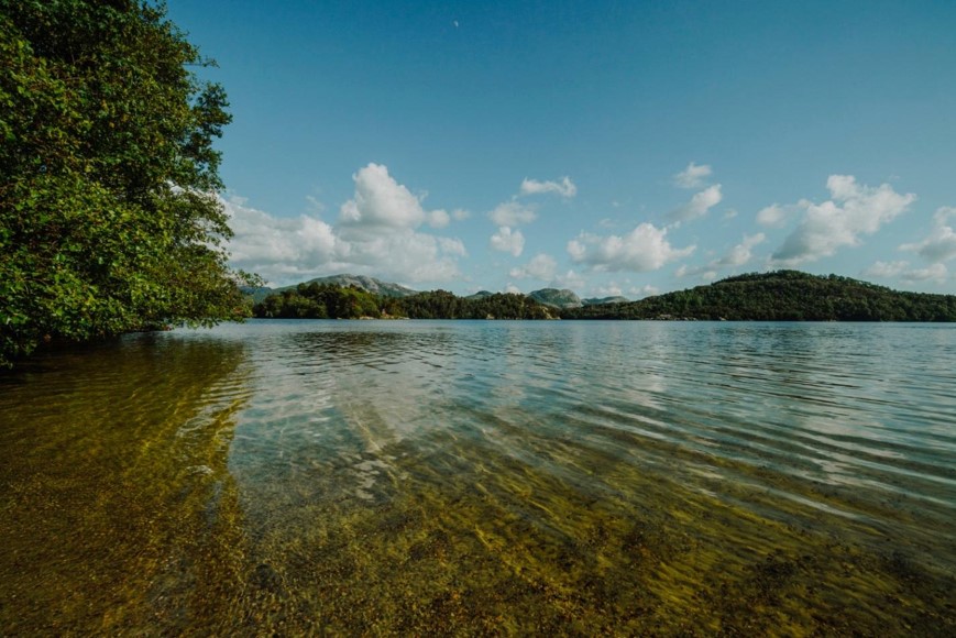 lake surrounded by a rocky landscape