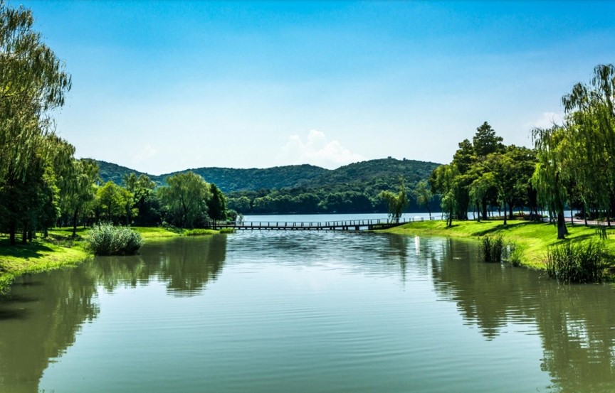 old bridge over a lake