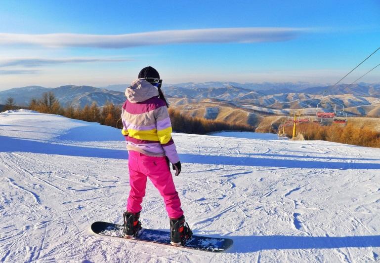 person on a snowboard