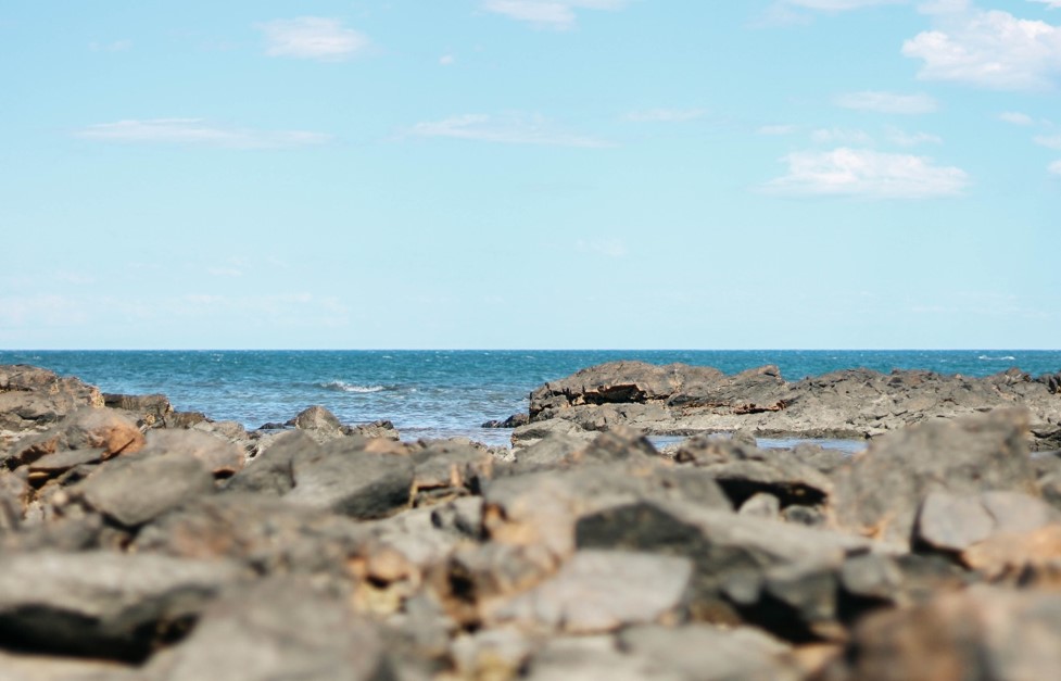 rock on the shore near the ocean