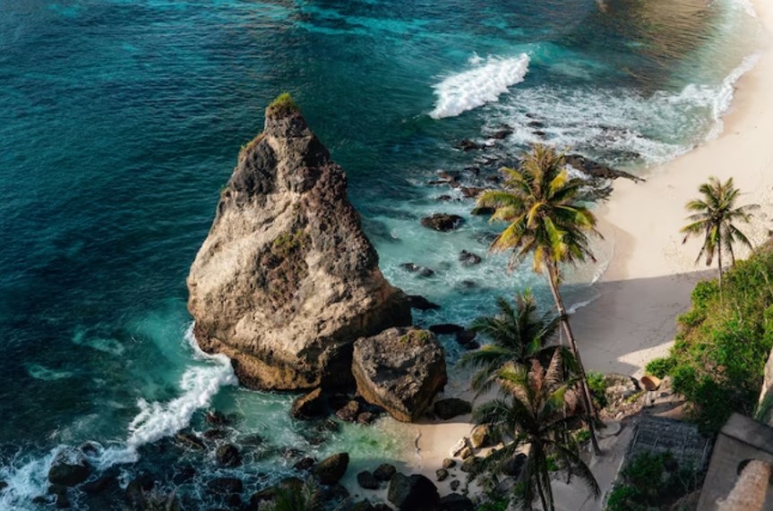 view of a beach and ocean