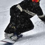 person snowboarding in black jacket